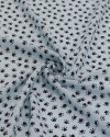 Tecido Crepe Bubble Micro Patinhas e Pontos Branco, Preto e Azul Bebê
