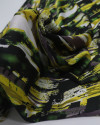 Tecido Crepe Silk Pinceladas Abstratas Amarelo, Verde e Branco