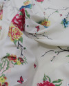 Tecido Crepe Texturizado com Elastano Jardim de Rosas Colorido