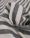 Tecido Tricoline Verano Flamê Listras Regulares Offwhite e Preto