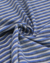 Tecido Tricoline Verano Flamê Listras Branco, Preto e Azul