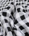 Tecido Tricoline Micro Xadrez Vichy Branco e Preto