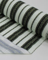 Tecido Linho Misto Italiano Multi Listrar Preto, Verde e Offwhite