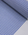 Tecido Tricoline Verano Flamê Listras Branco e Azul Índigo