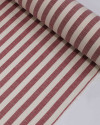 Tecido Tricoline Verano Flamê Listras Regulares Offwhite e Vermelho