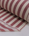 Tecido Tricoline Verano Flamê Listras Regulares Offwhite e Vermelho