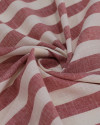 Tecido Tricoline Verano Flamê Listras Regulares Offwhite e Vermelho