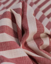 Tecido Tricoline Verano Flamê Listras Regulares Offwhite e Vermelho