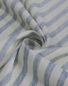 Tecido Linho Misto Listrado Azul Bebê e Offwhite