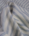 Tecido Linho Misto Listrado Azul Bebê e Offwhite