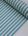 Tecido Tricoline Verano Flamê Listras Regulares Offwhite e Azul Piscina