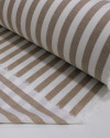 Tecido Tricoline Verano Flamê Listras Regulares Offwhite e Caramelo