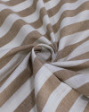 Tecido Tricoline Verano Flamê Listras Regulares Offwhite e Caramelo