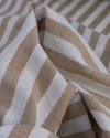Tecido Tricoline Verano Flamê Listras Regulares Offwhite e Caramelo