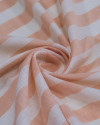 Tecido Tricoline Verano Flamê Listras Regulares Offwhite e Salmão