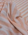 Tecido Tricoline Verano Flamê Listras Regulares Offwhite e Salmão