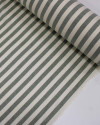 Tecido Tricoline Verano Flamê Listras Regulares Offwhite e Verde Sálvia