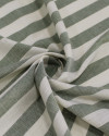 Tecido Tricoline Verano Flamê Listras Regulares Offwhite e Verde Sálvia