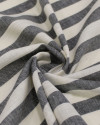 Tecido Tricoline Verano Flamê Listras Regulares Offwhite e Preto