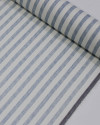 Tecido Linho Misto Listrado Azul Bebê e Offwhite