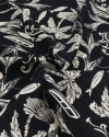 Tecido Viscose Estampa Tropical Creme e Preto (0.6m)