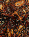 Tecido Vsicose Paisley Floral Tons Terrosos e Preto