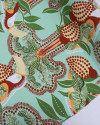 Tecido Viscose Macro Tucanos e Folhagens Terracota, Verde e Sálvia (1.6m)