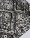 Tecido Viscose Estampa Lenço Tropical Creme e Preto