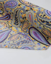 Tecido Viscose Paisley Floral Colorido e Amarelo