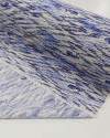 Tecido Viscose Texturizada Barcos e Mar em Riscos Tons de Azul e Offwhite