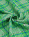 Tecido Linho Misto Italiano Multi Quadriculado Branco, Azul e Verde
