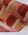 Tecido Viscose Geomértico Vermelho, Argila e Rosa e Listras Pontilhadas