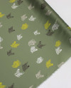 Tecido Crepe Silk Italiano Zebras Coloridas e Verde Militar