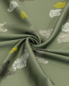 Tecido Crepe Silk Italiano Zebras Coloridas e Verde Militar