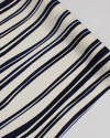 Tecido Viscose Italiano Listras Duplas Azul Marinho Noite e Offwhite