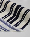 Tecido Viscose Italiano Listras Duplas Azul Marinho Noite e Offwhite