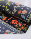 Tecido Viscose Premium Campo Floral em Recortes Colorido e Preto