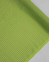 Tecido Linho Misto Italiano Micro Quadriculado Bege e Verde Neon