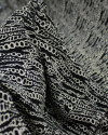 Tecido Viscose Correntes Onduladas Offwhite e Preto
