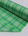 Tecido Linho Misto Italiano Multi Quadriculado Branco, Azul e Verde