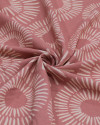 Tecido Viscose Texturizada Círculos em Riscos Offwhite e Rosé