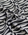 Tecido Viscose Premium Sardine Geométrico Preto e Cru