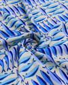 Tecido Viscose Premium Sardine em Listras Geométricas Tons de Azul e Offwhite