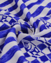 Tecido Viscose Premium Sardines em Listras Azul Bic e Offwhite