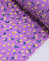 Tecido Viscose Tapete Floral Amarelo, Branco e Lilás