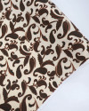 Tecido Crepe Koshibo Ramos em Cashmere Verde Esmeralda, Marrom e Creme