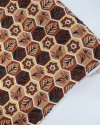 Tecido Crepe Koshibo Colmeia Floral Tons Terrosos