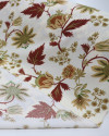 Tecido Crepe Koshibo Floral Vintage Terracota e Creme