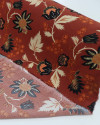 Tecido Crepe Koshibo Floral Vintage Preto, Bege e Terracota