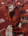 Tecido Crepe Koshibo Floral Vintage Preto, Bege e Terracota